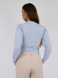 Aspen Knit Blouse - Light Blue