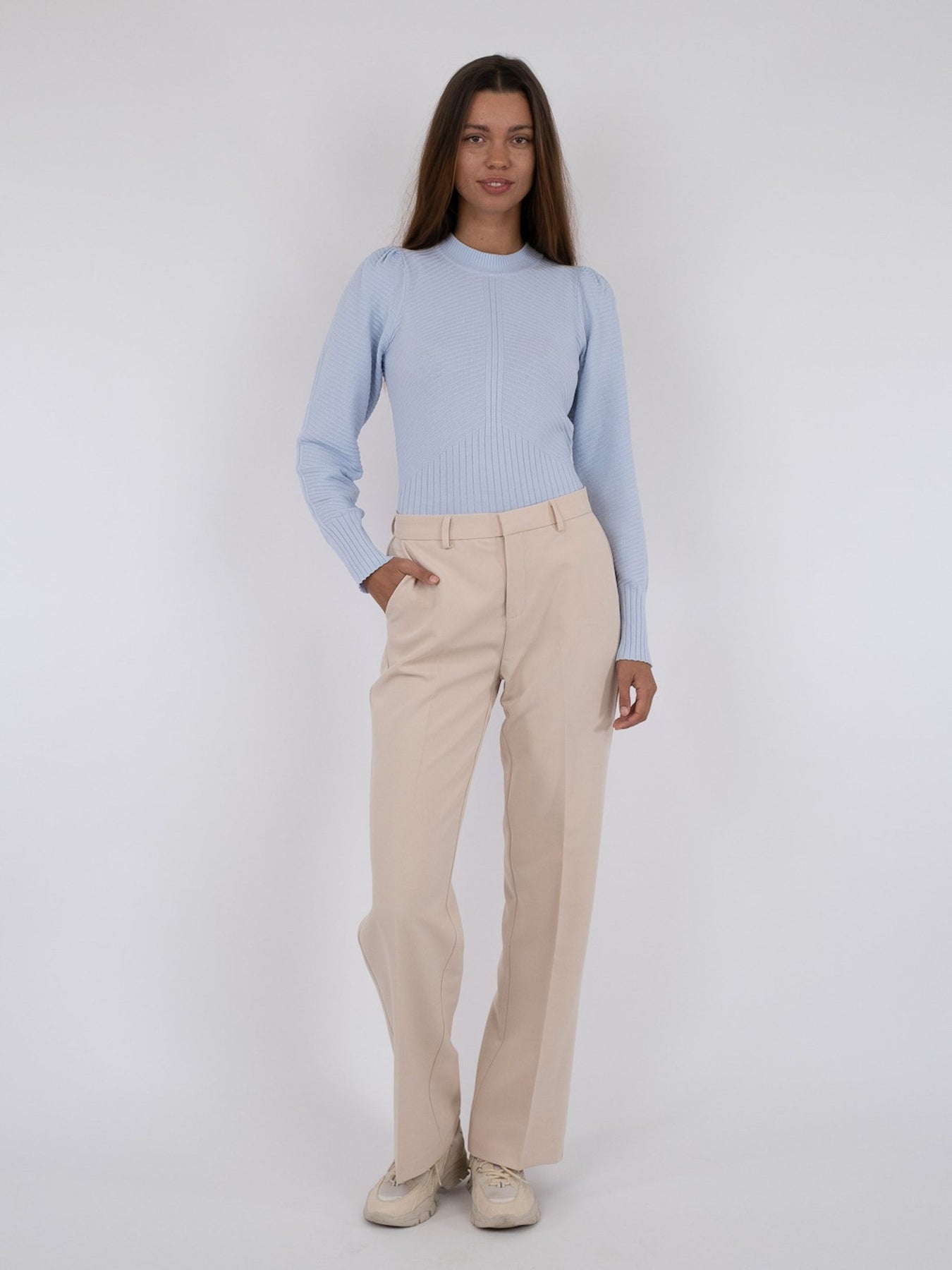 Aspen Knit Blouse - Light Blue