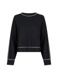 Detri Knit Blouse - Black