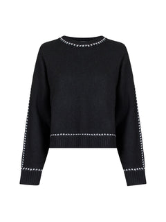 Detri Knit Blouse - Black
