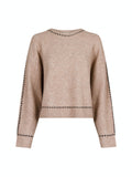 Detri Knit Blouse - Beige Melange