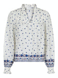Seima S Belle Border Blouse - Blue