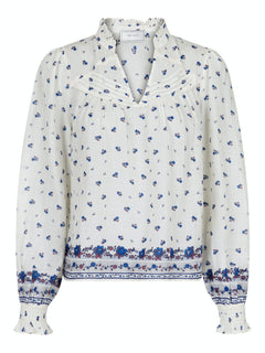 Seima S Belle Border Blouse - Blue