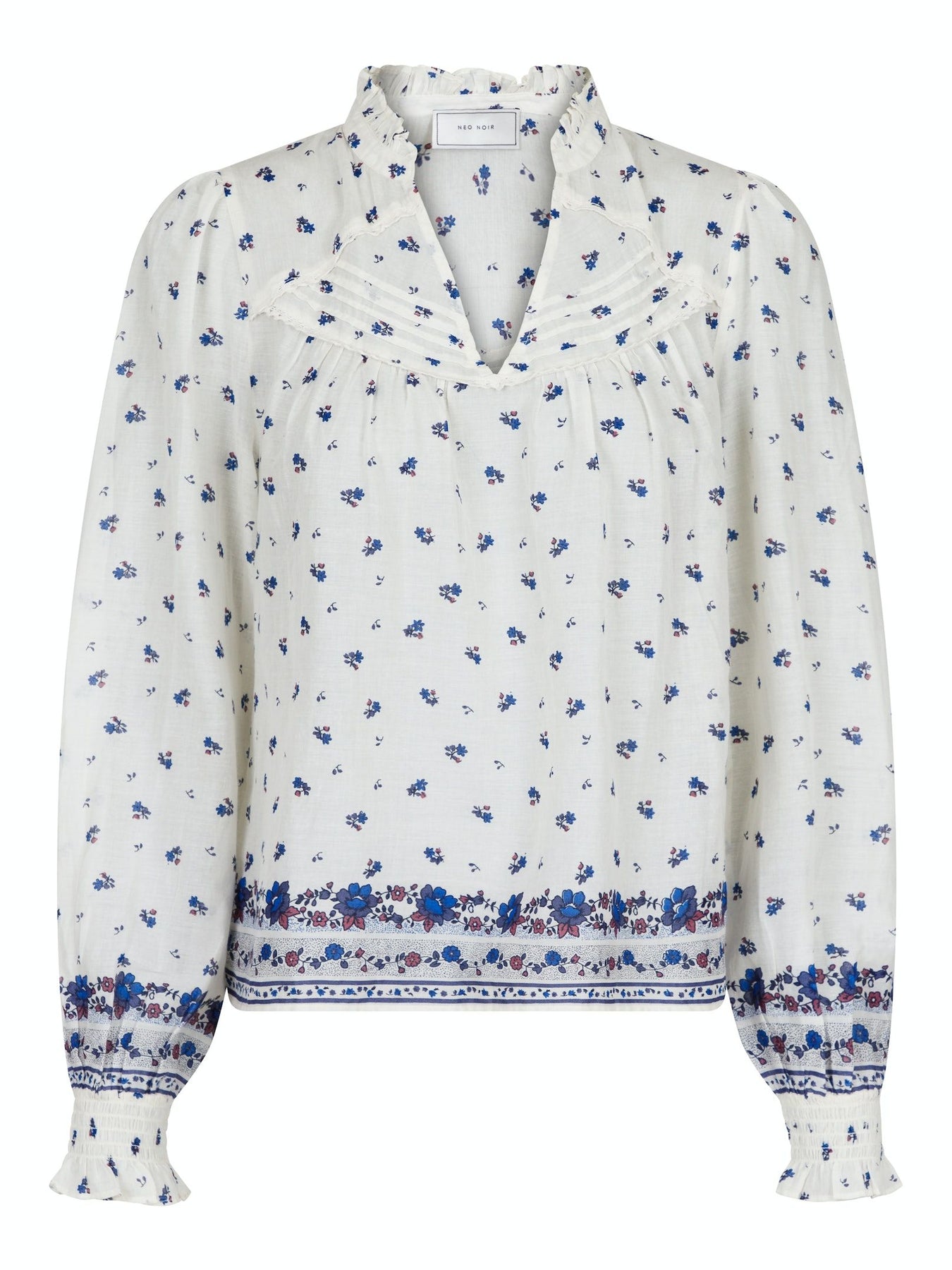 Seima S Belle Border Blouse - Blue