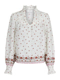 Seima S Belle Border Blouse - Dusty Rose