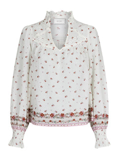 Seima S Belle Border Blouse - Dusty Rose