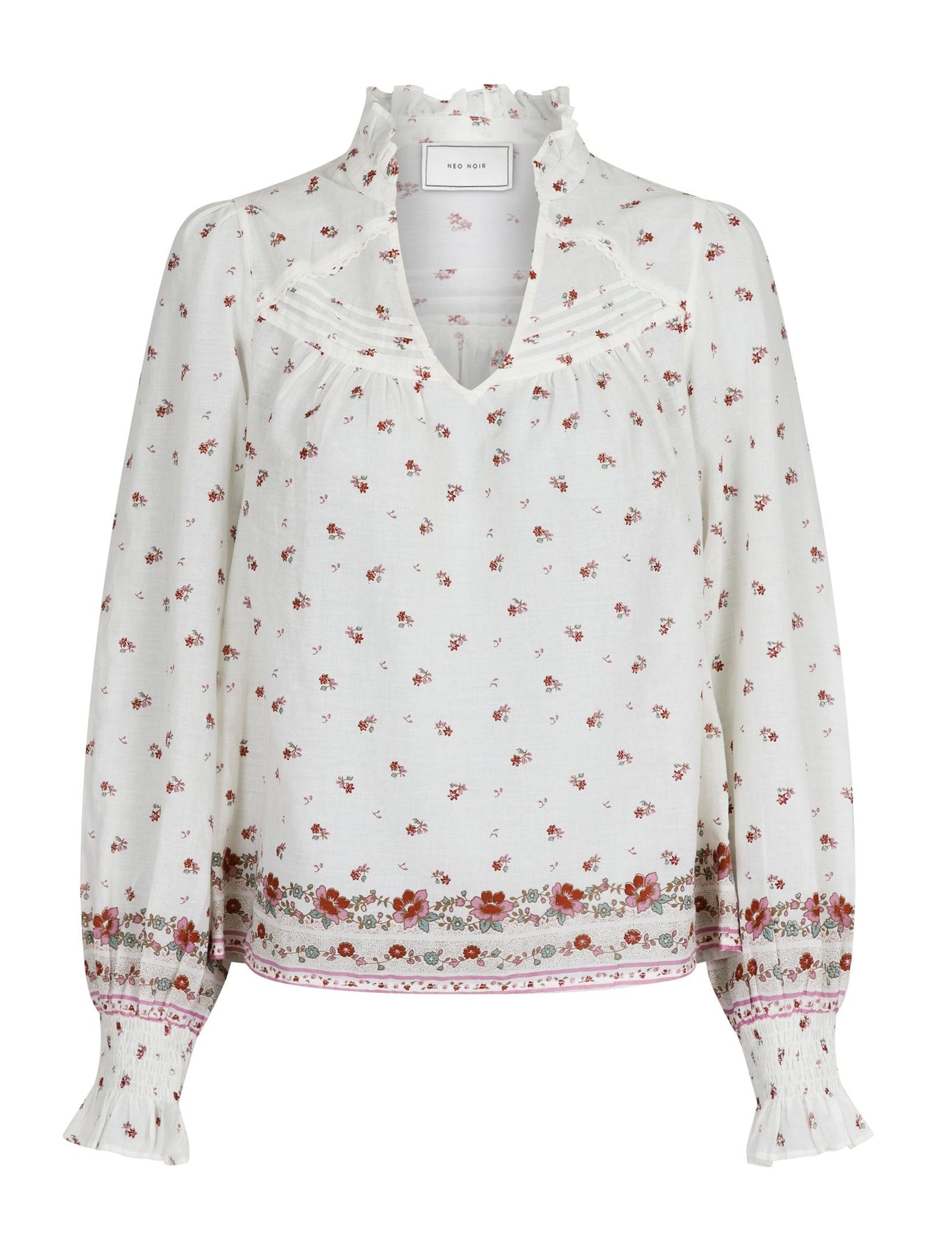 Seima S Belle Border Blouse - Dusty Rose