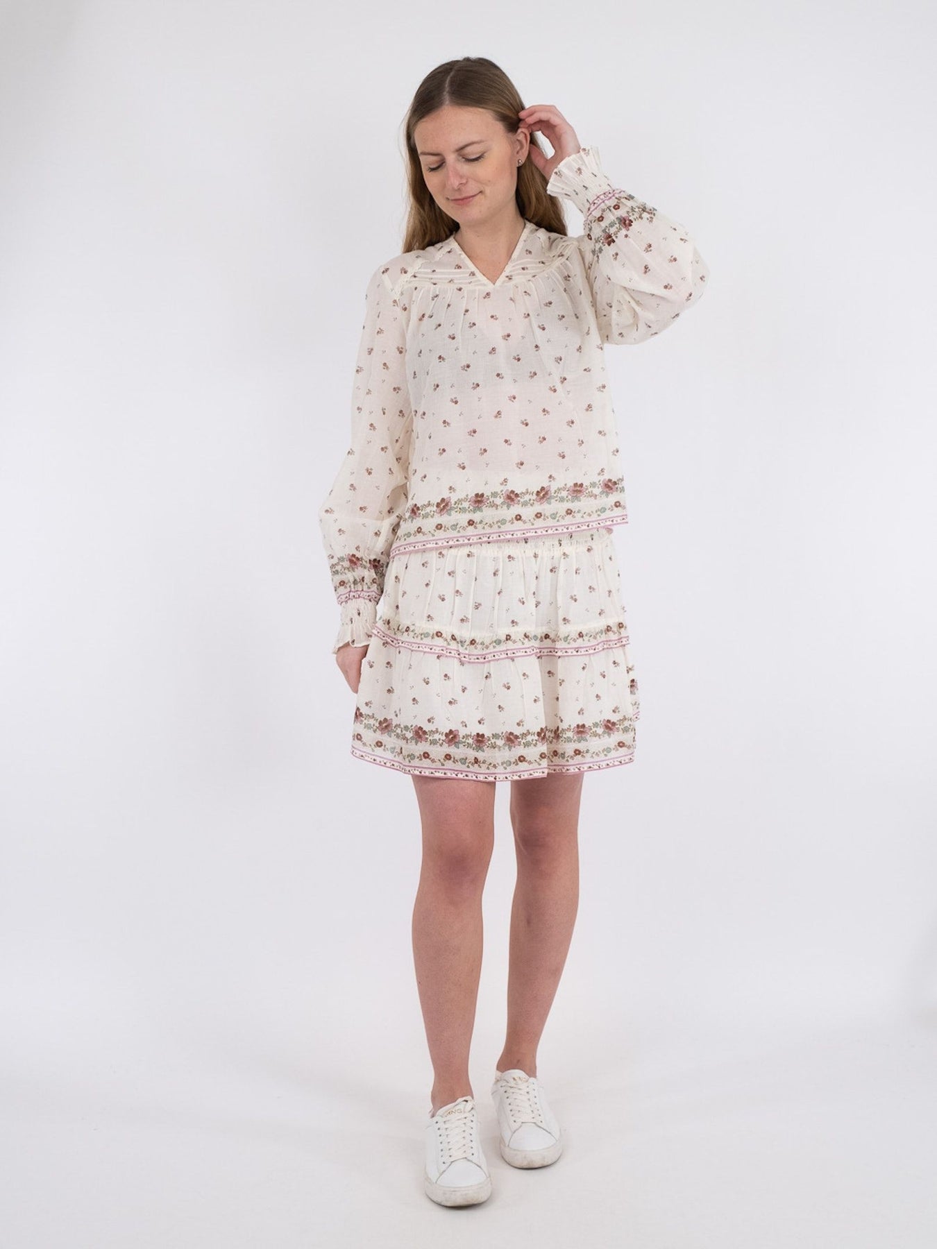 Seima S Belle Border Blouse - Dusty Rose