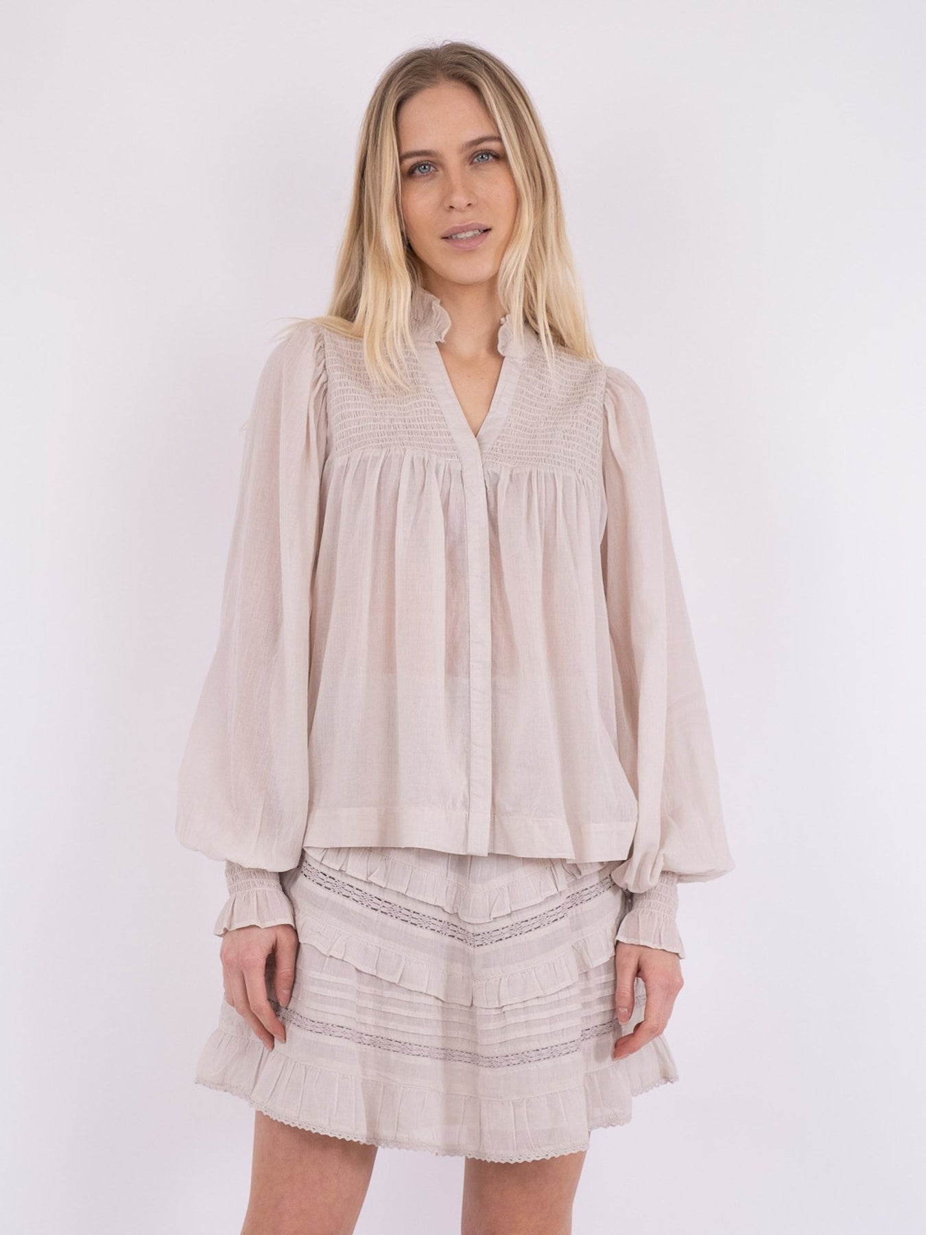 Jill S Voile Blouse - Ivory