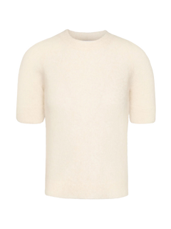 Mohair Sweater W/Short Sleeve - Almond Milk