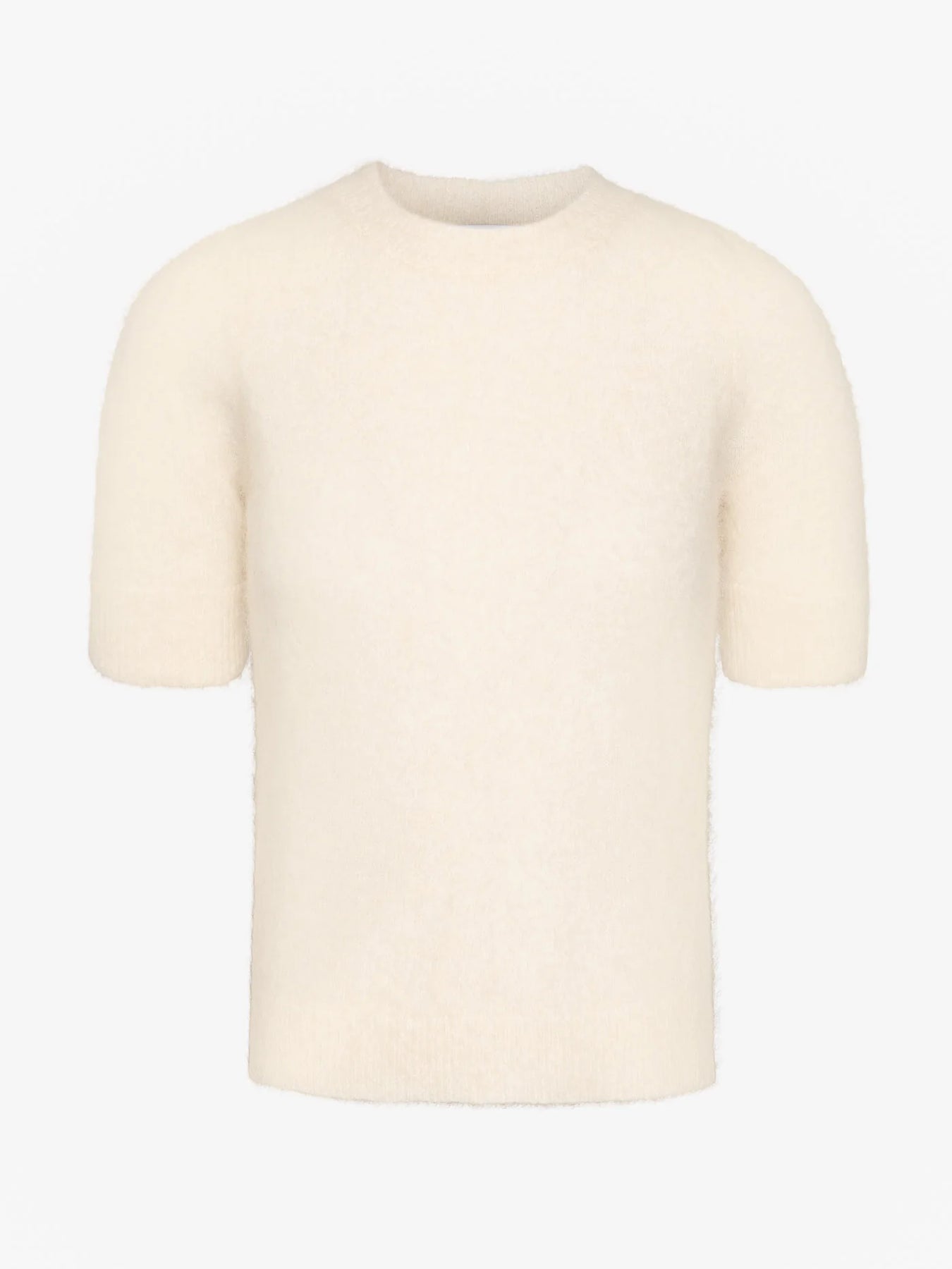 Mohair Sweater W/Short Sleeve - Almond Milk