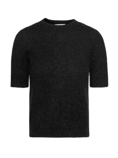 Mohair Sweater W/Short Sleeve - Black