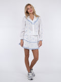 Degas Blouse - White/Light Blue