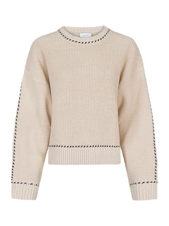 Detri Soft Knit Blouse - Sand