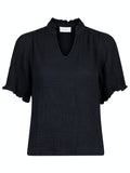 Odesa Linen Blus - Svart