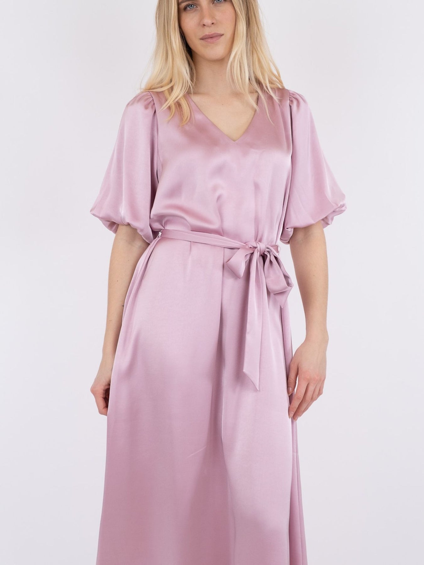 Benita Heavy Sateen Dress - Rose