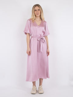 Benita Heavy Sateen Dress - Rose