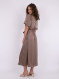Benita Heavy Sateen Dress - Dusty Brown