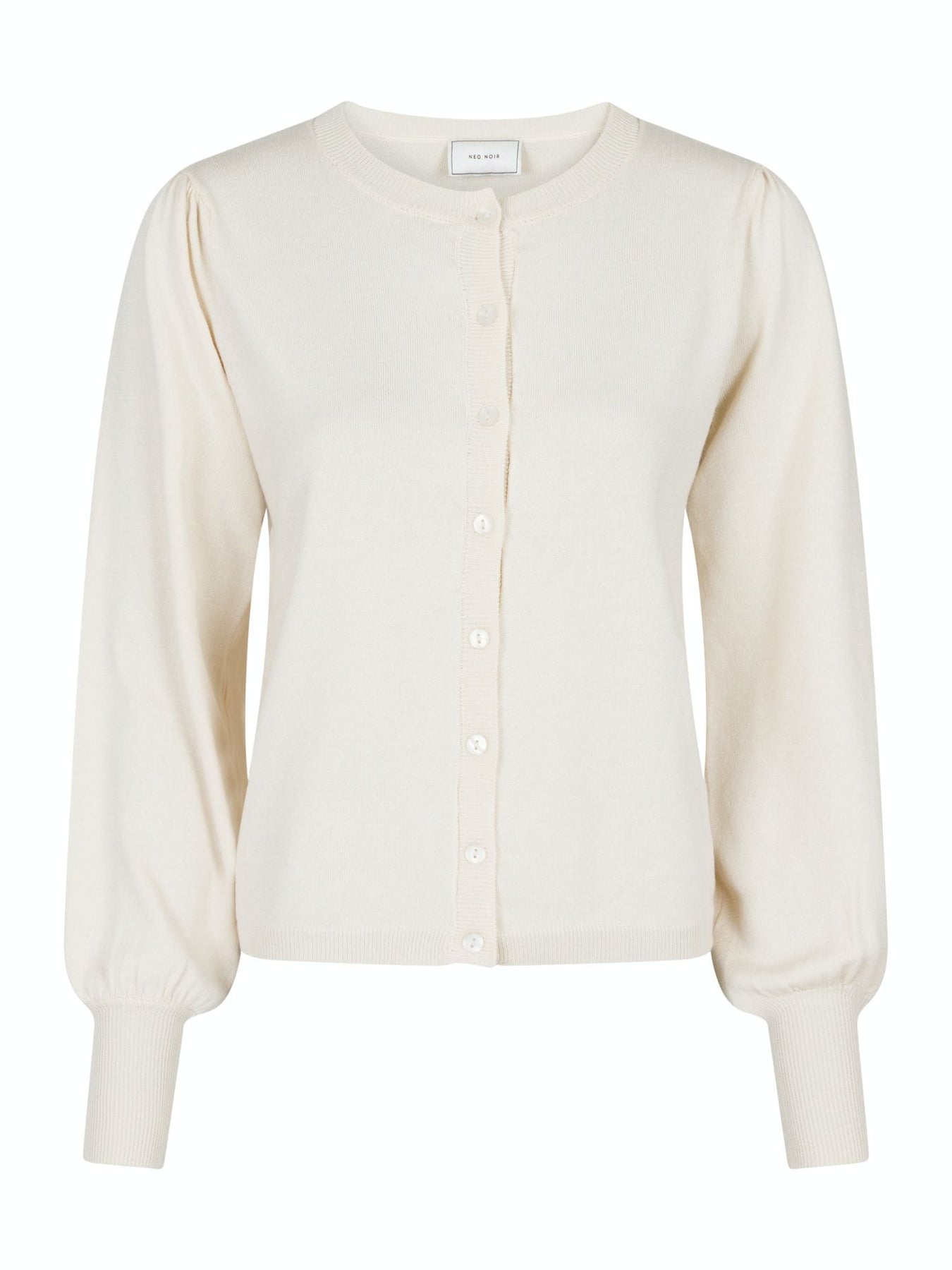 Rose Solid Knit Cardigan - Creme