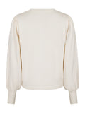 Rose Solid Knit Cardigan - Creme