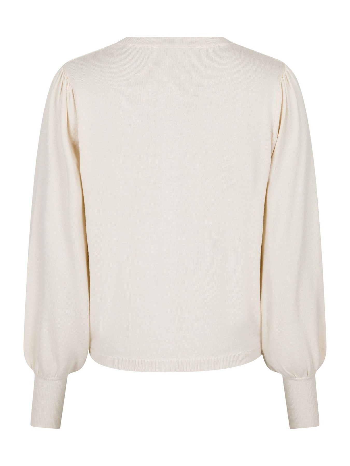 Rose Solid Knit Cardigan - Creme