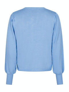 Rose Solid Knit Cardigan - Sky Blue