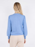Rose Solid Knit Cardigan - Sky Blue