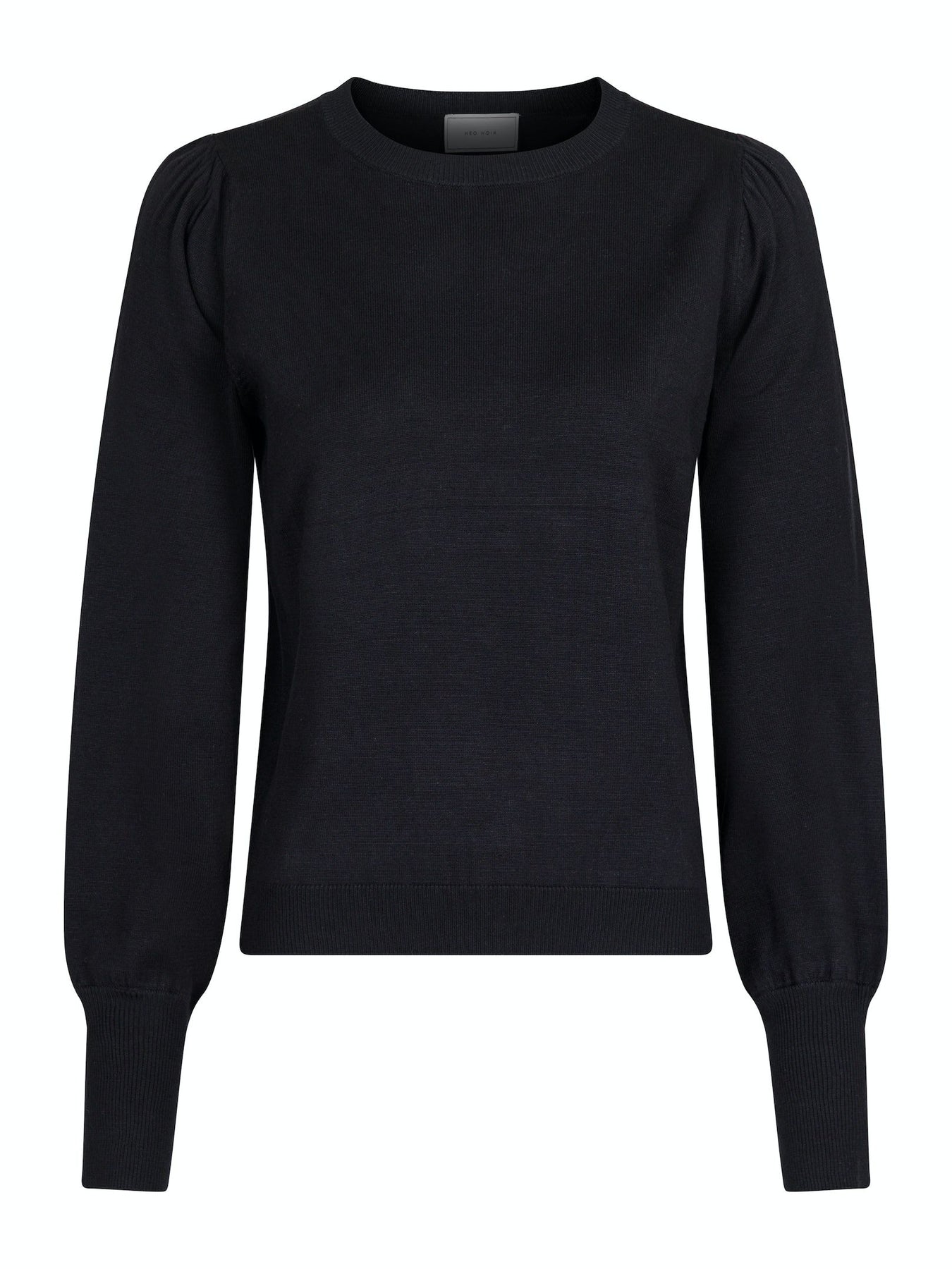 Magdalena Solid Knit Blouse - Black