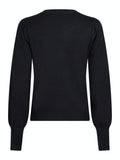 Magdalena Solid Knit Blouse - Black