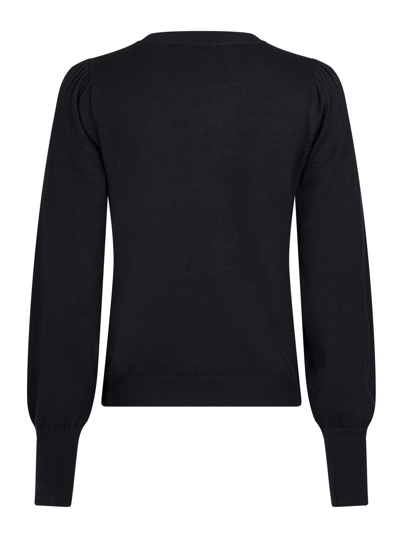 Magdalena Solid Knit Blouse - Black