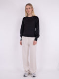 Magdalena Solid Knit Blouse - Black