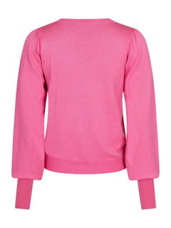Magdalena Solid Knit Blouse - Pink