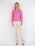 Magdalena Solid Knit Blouse - Pink