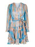 Dennie Blurred Stripe Dress - Blue