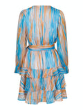 Dennie Blurred Stripe Dress - Blue