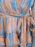 Dennie Blurred Stripe Dress - Blue