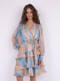 Dennie Blurred Stripe Dress - Blue