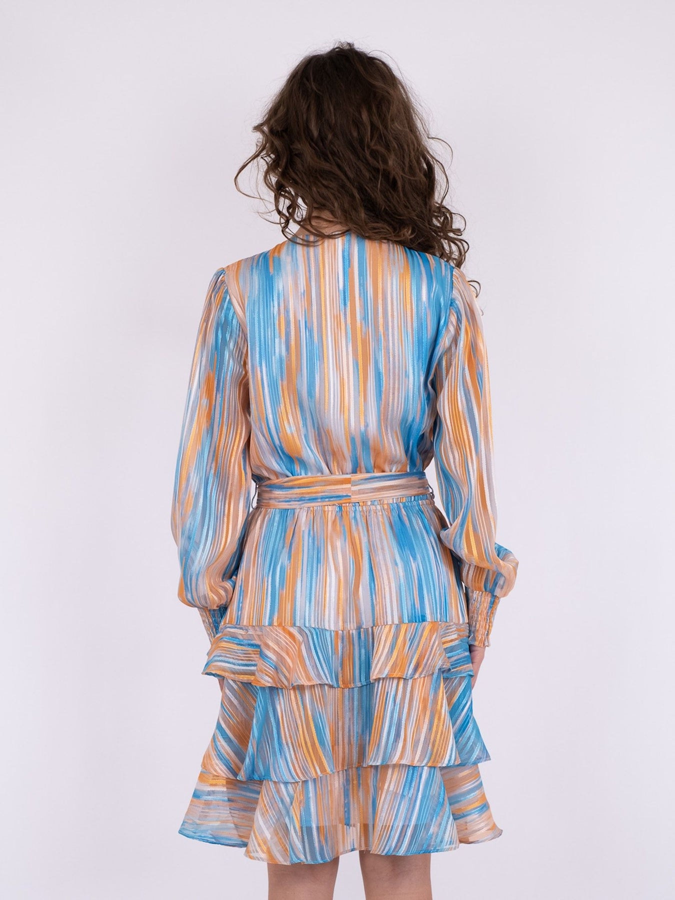 Dennie Blurred Stripe Dress - Blue