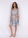 Dennie Blurred Stripe Dress - Blue