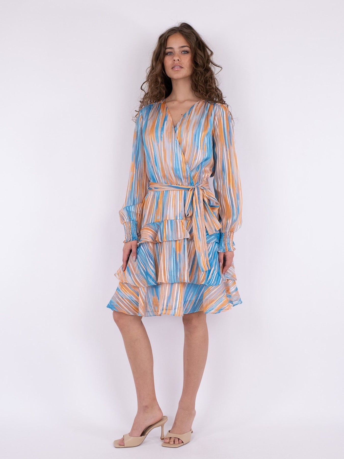 Dennie Blurred Stripe Dress - Blue