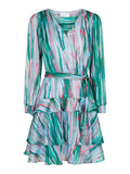 Dennie Blurred Stripe Dress - Green