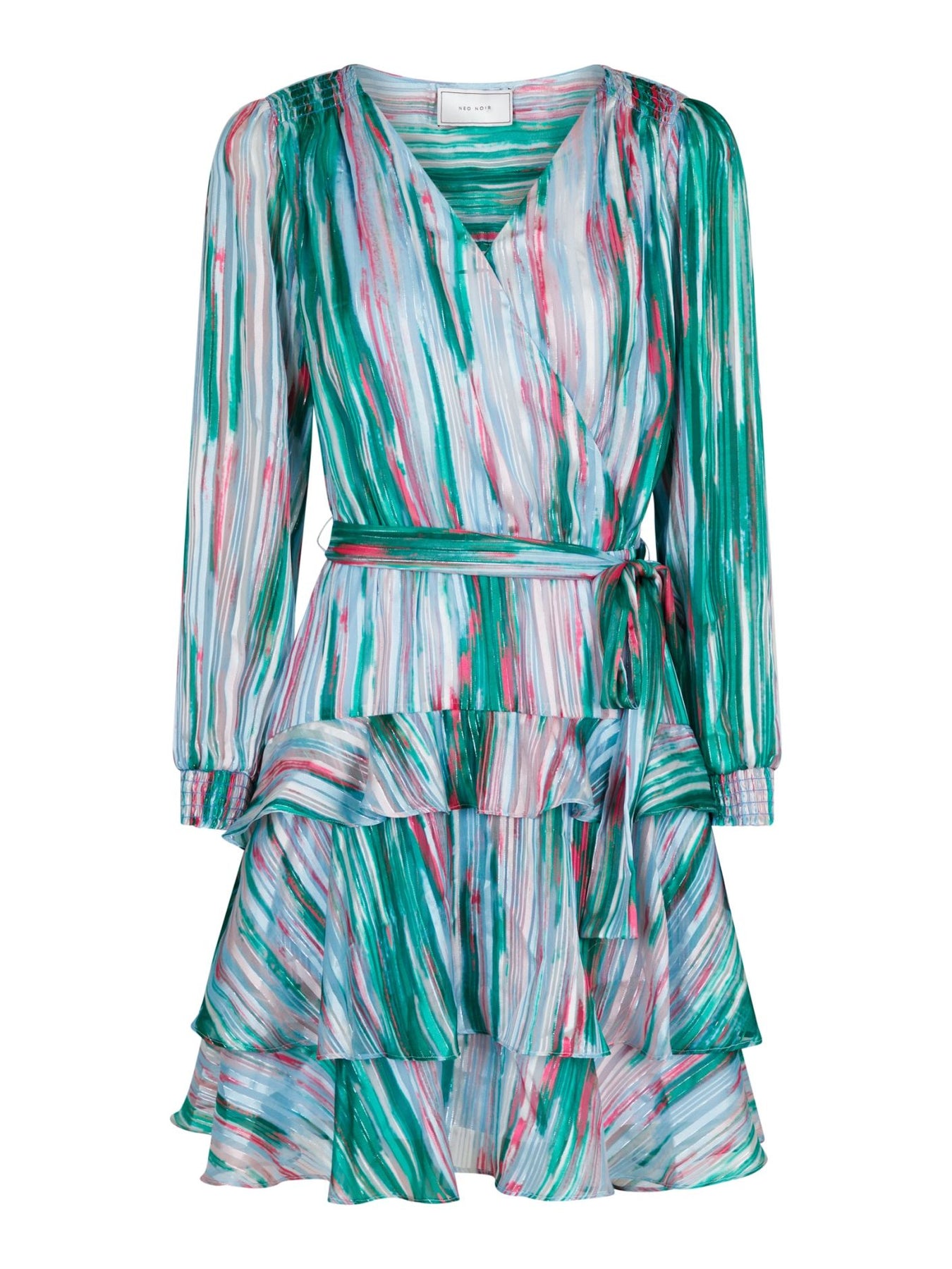 Dennie Blurred Stripe Dress - Green