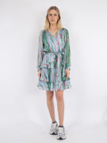 Dennie Blurred Stripe Dress - Green