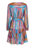 Dennie Blurred Stripe Dress - Pink