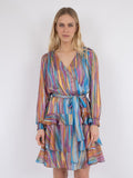 Dennie Blurred Stripe Dress - Pink