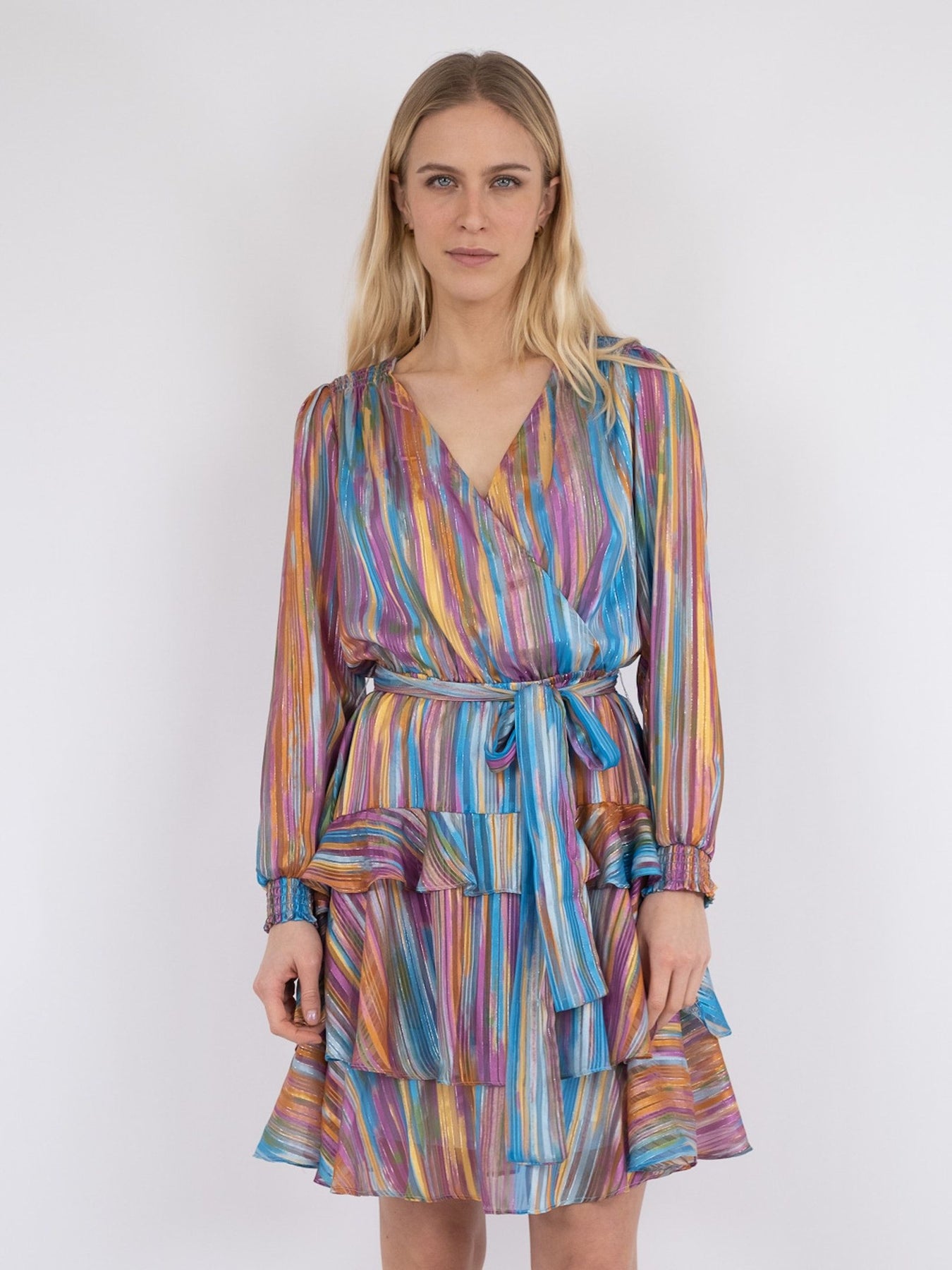 Dennie Blurred Stripe Dress - Pink