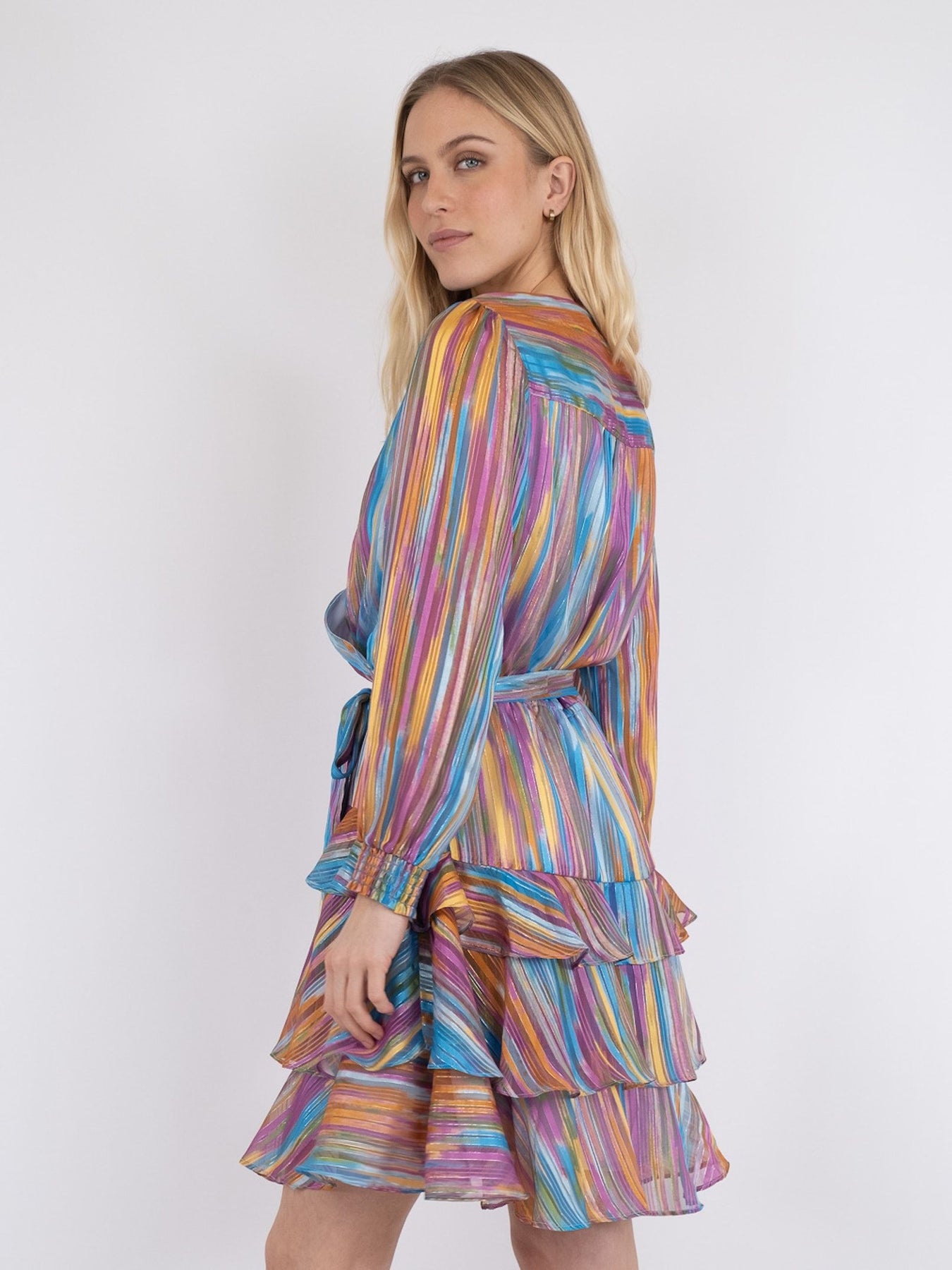 Dennie Blurred Stripe Dress - Pink