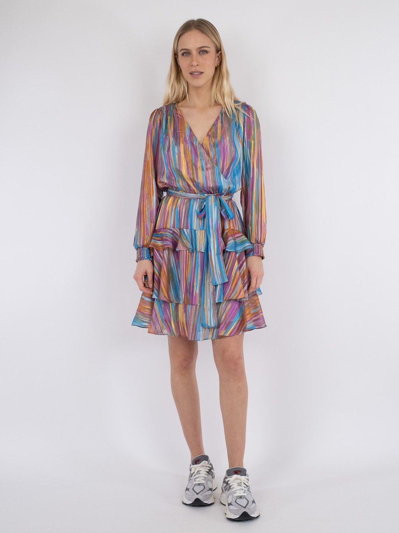 Dennie Blurred Stripe Dress - Pink