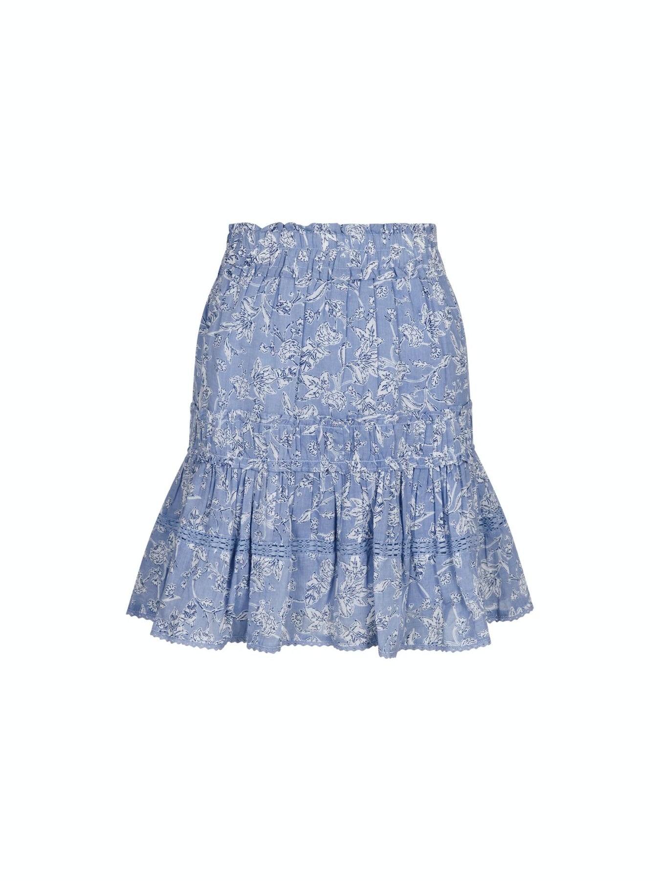 Cosy Stencil Flower Skirt - Dusty Blue