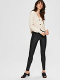 Sylvia MW Stretch Leather Leggings - Svart